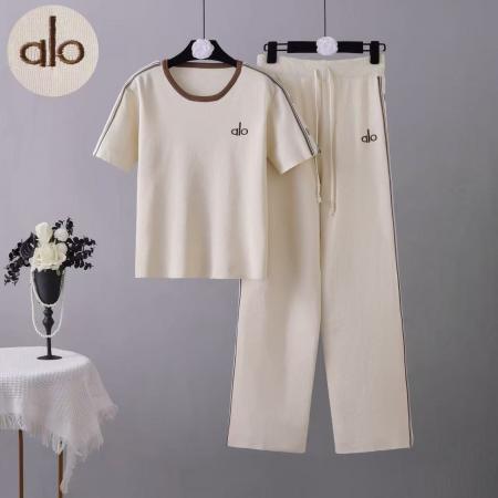 BY10939# 新款跨境欧美休闲套装短袖圆领针织上衣阔腿裤时尚两件套女 服裝批發女裝批發服飾貨源