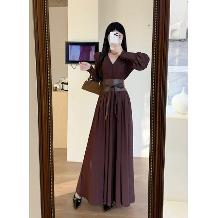 法式气质秋冬新款腰封系带收腰显...