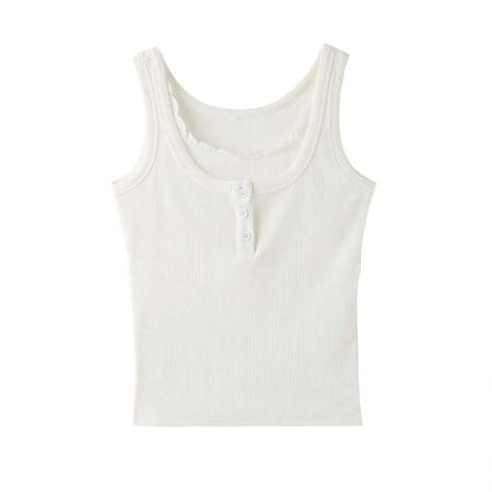 蕾丝花边假两件工字背心女夏季新款修身显瘦辣妹上衣内搭短款  服裝批發女裝批發服飾貨源