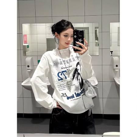 纯棉印花长袖T恤女  服裝批發女裝批發服飾貨源