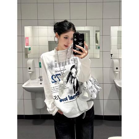 纯棉印花长袖T恤女  服裝批發女裝批發服飾貨源