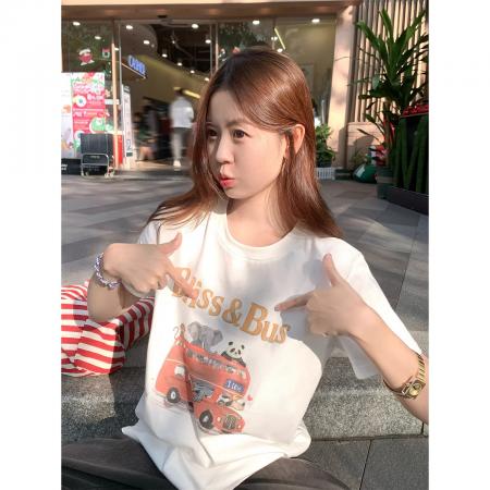 纯棉卡通印花短袖t恤女  服裝批發女裝批發服飾貨源