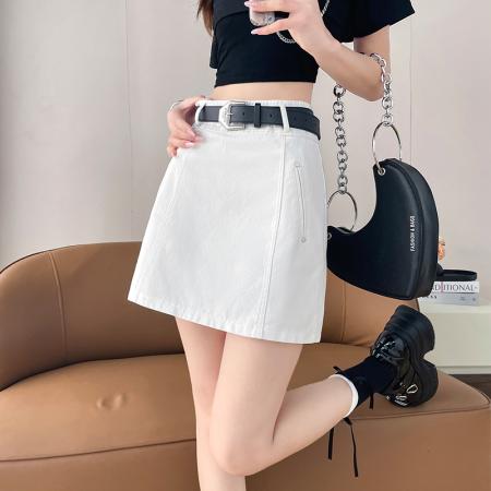 洗水短裙女春夏季半身裙显瘦防走光A字裙设计感包臀小个子  服裝批發女裝批發服飾貨源