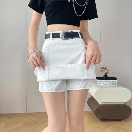 洗水短裙女春夏季半身裙显瘦防走光A字裙设计感包臀小个子  服裝批發女裝批發服飾貨源