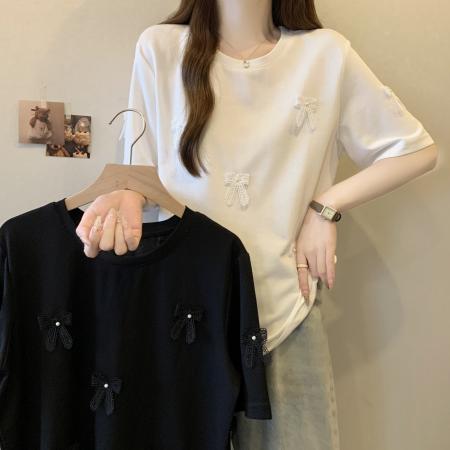 大码胖mm时尚设计感新中式上衣短袖T恤  服裝批發女裝批發服飾貨源