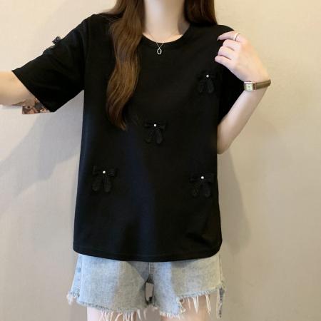 大码胖mm时尚设计感新中式上衣短袖T恤  服裝批發女裝批發服飾貨源