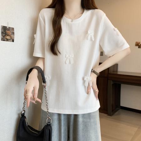 大码胖mm时尚设计感新中式上衣短袖T恤  服裝批發女裝批發服飾貨源