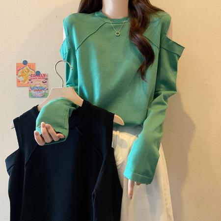 大码秋冬女装设计感显瘦针织衫胖妹妹显瘦毛衣打底衫  服裝批發女裝批發服飾貨源