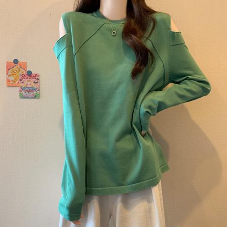 大码秋冬女装设计感显瘦针织衫胖妹妹显瘦毛衣打底衫  服裝批發女裝批發服飾貨源