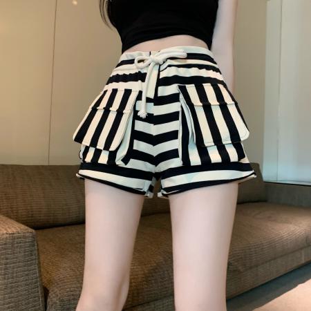 短裤女夏季松紧腰宽松阔腿裤外穿显瘦运动A字辣妹热裤子  服裝批發女裝批發服飾貨源