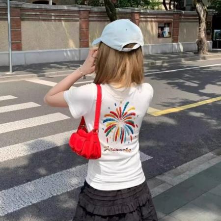 高弹力新款夏季修身显瘦洋气上衣  服裝批發女裝批發服飾貨源