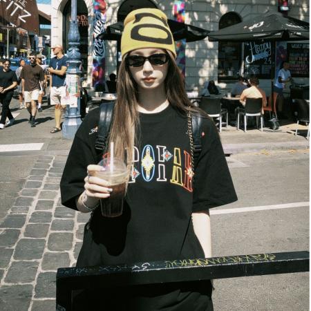 简约字母刺绣纯棉短袖T恤女夏季新款重磅百搭设计上衣  服裝批發女裝批發服飾貨源