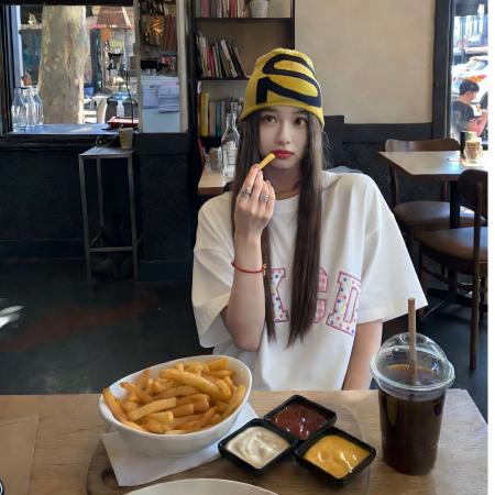 字母贴布刺绣设计感纯棉圆领短袖T恤女夏季新款韩版上衣  服裝批發女裝批發服飾貨源