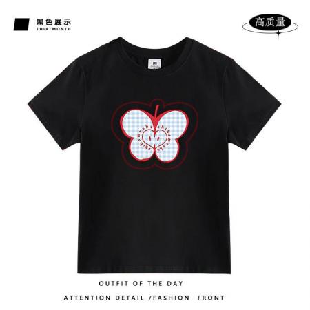 韩版纯棉正肩短袖新款夏季修身显瘦上衣  服裝批發女裝批發服飾貨源