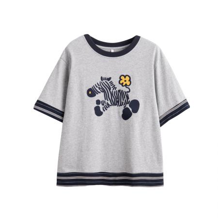 棉质短袖t恤女夏季新款设计感小个子休闲显瘦上衣ins  服裝批發女裝批發服飾貨源