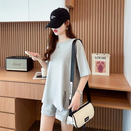 后包领/纯棉/宽松洋气跑步运动服两件套  服裝批發女裝批發服飾貨源