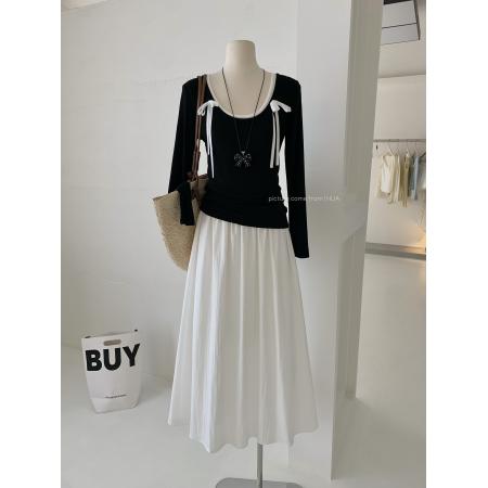 春季新款法式复古赫本风气质蝴蝶...