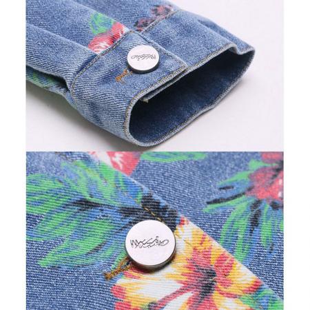 时尚印花牛仔套装新款名媛气质潮流女神范洋气时髦阔腿裤两件套女  服裝批發女裝批發服飾貨源