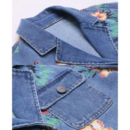 时尚印花牛仔套装新款名媛气质潮流女神范洋气时髦阔腿裤两件套女  服裝批發女裝批發服飾貨源