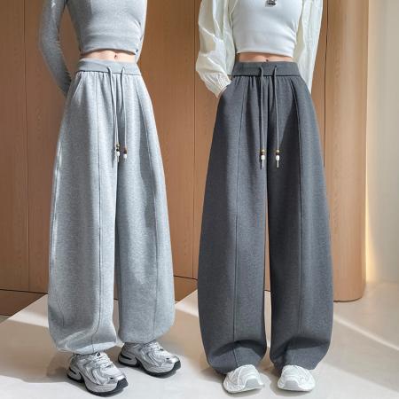 BY11184# 休闲卫裤女春夏新款时尚宽松阔腿运动裤百搭松紧腰束脚香蕉长裤子 服裝批發女裝批發服飾貨源