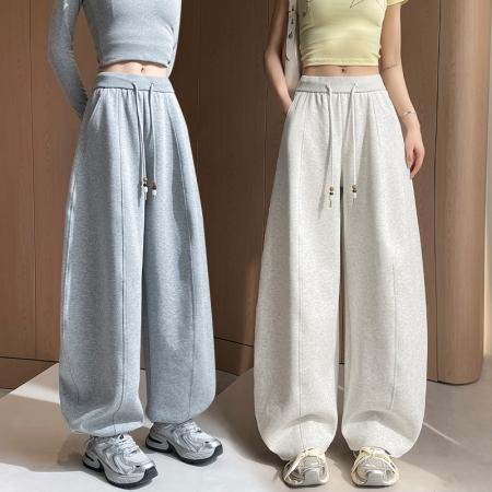 BY11184# 休闲卫裤女春夏新款时尚宽松阔腿运动裤百搭松紧腰束脚香蕉长裤子 服裝批發女裝批發服飾貨源