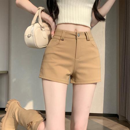 BY11216# 美式复古弹力短裤女春夏高腰修身辣妹紧身a字包臀热裤 服裝批發女裝批發服飾貨源