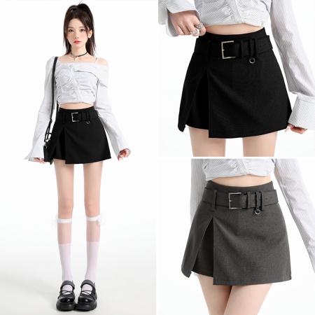 BY11217# 复古辣妹A字包臀短裙春夏开叉高腰百搭包臀半身裙裤裙 服裝批發女裝批發服飾貨源