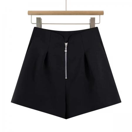 BY11221# 西装短裤女春季宽松休闲裤显瘦a字时尚气质拉链高腰阔腿裤子 服裝批發女裝批發服飾貨源