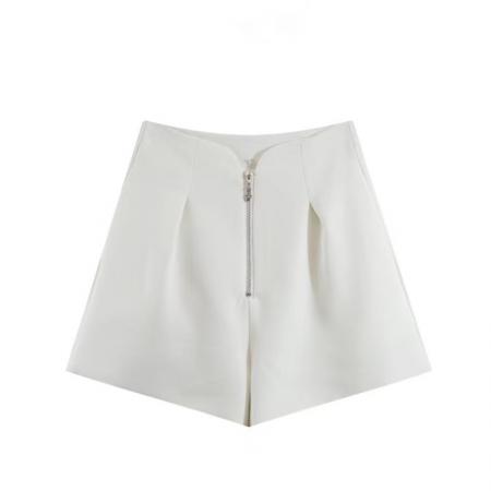 BY11221# 西装短裤女春季宽松休闲裤显瘦a字时尚气质拉链高腰阔腿裤子 服裝批發女裝批發服飾貨源