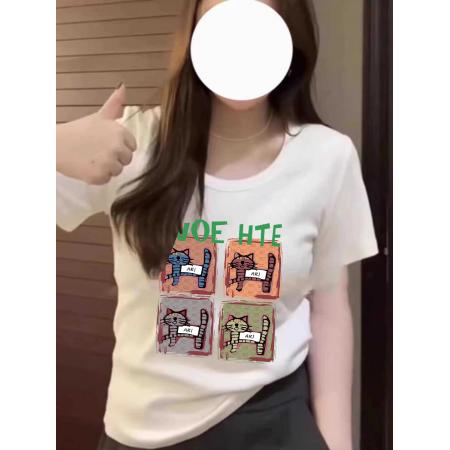 BY11244# 大码新款夏季正肩短款T恤女胖mm设计感小众别致洋气短袖上衣 服裝批發女裝批發服飾貨源