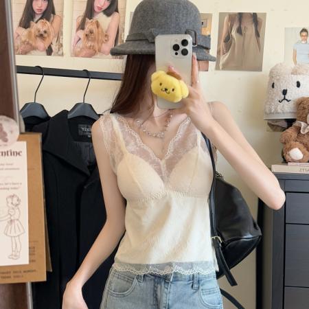 BY11255# 法式蕾丝吊带打底衫长款性感内衣外穿内搭背心 服裝批發女裝批發服飾貨源