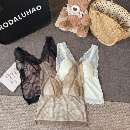 BY11255# 法式蕾丝吊带打底衫长款性感内衣外穿内搭背心 服裝批發女裝批發服飾貨源