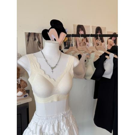 BY11256# 蕾丝打底内衣无痕冰丝内搭打底衫运动居家背心吊带背心上衣 服裝批發女裝批發服飾貨源