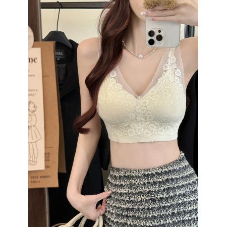 BY11258# 法式蕾丝内衣聚拢不跑杯带垫文胸美背内搭打底衫叠穿神器 服裝批發女裝批發服飾貨源