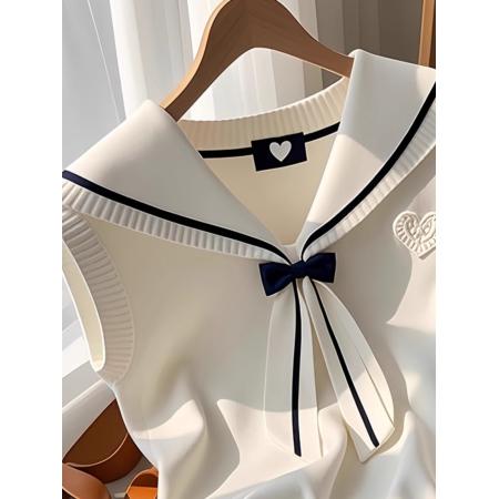 BY11270# 纯欲ins蕾丝边蝴蝶结短袖针织衫女夏季法式木耳边打底T恤短款上衣 服裝批發女裝批發服飾貨源