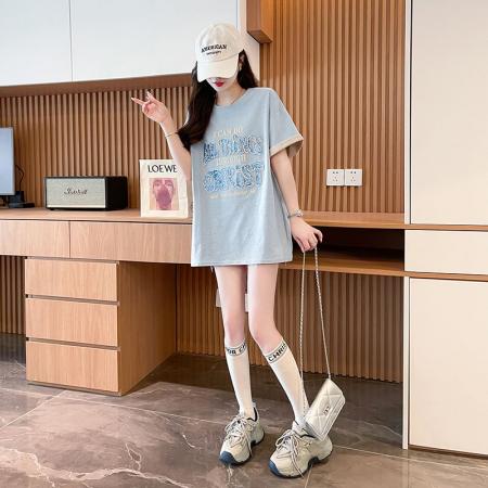 BY11277# 双面布春夏新款设计感韩版宽松短袖卡通烧花t恤大码上衣女 服裝批發女裝批發服飾貨源