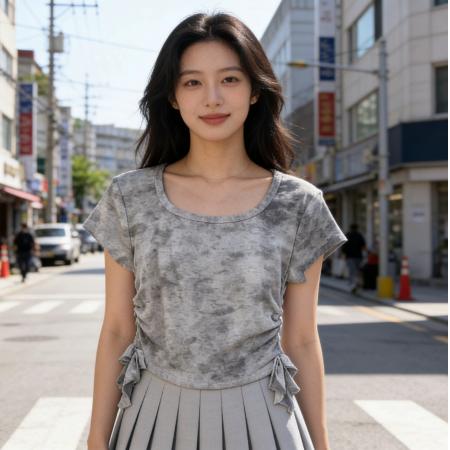 BY11296# 荷叶边拼接扎染短袖t恤女新款夏装洋气修身显瘦不规则ins上衣 服裝批發女裝批發服飾貨源