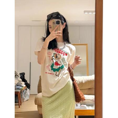 BY11318# 纯棉-棉春夏装短袖T恤女韩版印花 服裝批發女裝批發服飾貨源