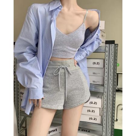 BY11320# 纯棉华棉夏装短裤女抽绳口袋设计感 服裝批發女裝批發服飾貨源