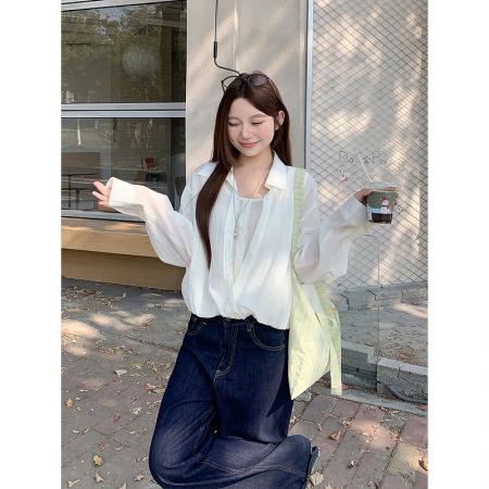 BY11330# 时尚减龄假两件拼接衬衫女春夏新款学院风复古减龄百搭短上衣 服裝批發女裝批發服飾貨源