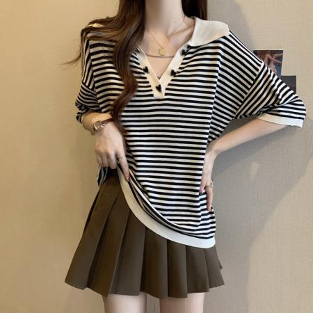 BY11345# 大码女装夏季新款胖妹妹200斤显瘦上衣胖mm设计感T恤 服裝批發女裝批發服飾貨源