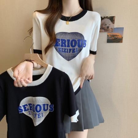 BY11346# 大码女装夏季新款胖妹妹提花冰丝上衣胖mm减龄针织T恤 服裝批發女裝批發服飾貨源