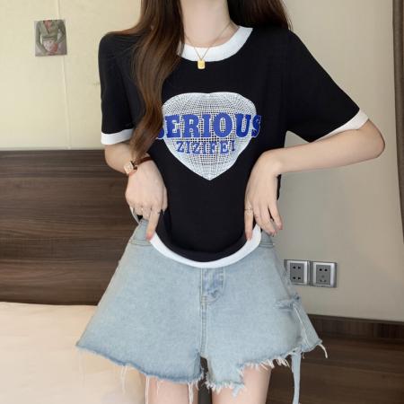 BY11346# 大码女装夏季新款胖妹妹提花冰丝上衣胖mm减龄针织T恤 服裝批發女裝批發服飾貨源