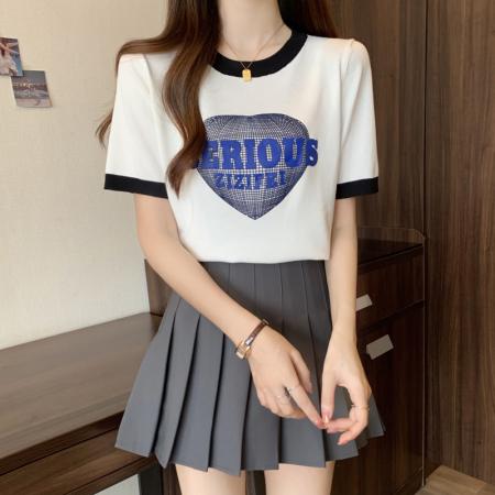 BY11346# 大码女装夏季新款胖妹妹提花冰丝上衣胖mm减龄针织T恤 服裝批發女裝批發服飾貨源