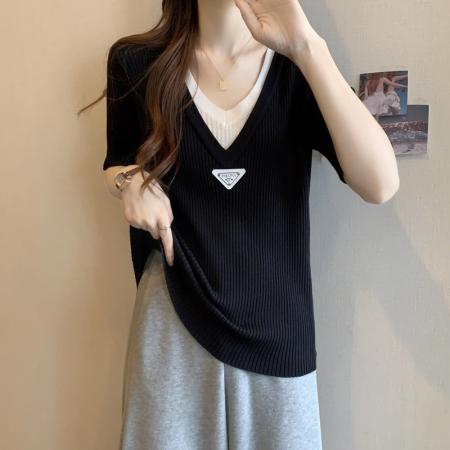 BY11347# 大码女装夏季新款胖妹妹显瘦200斤上衣胖mm设计感T恤 服裝批發女裝批發服飾貨源