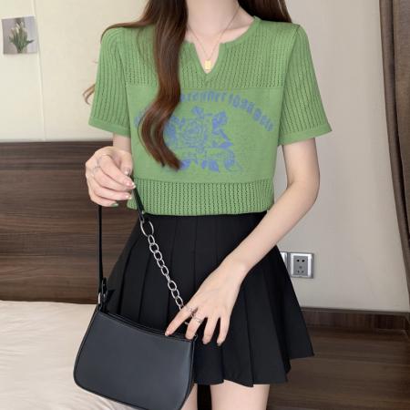 BY11348# 大码女装夏季新款胖妹妹200斤设计感T恤胖mm减龄上衣 服裝批發女裝批發服飾貨源