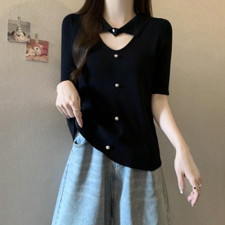 BY11349# 大码女装夏季新款冰丝针织上衣胖mm妹妹200斤遮肚子T恤 服裝批發女裝批發服飾貨源