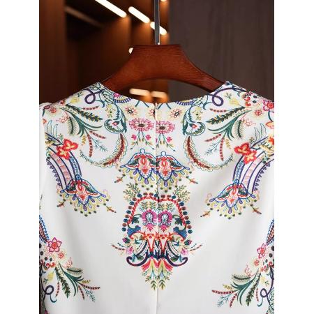 BY11371# 夏季中国风织锦花色绝美小裙子夏季小个子直筒连衣裙 服裝批發女裝批發服飾貨源