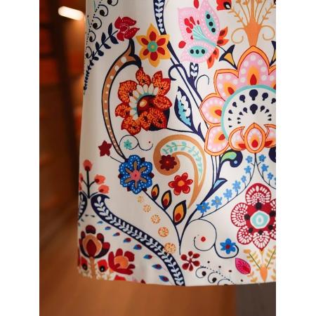 BY11372# 夏季新款复古绝美漂亮花色裙子穿搭减龄民族风短袖T恤连衣裙 服裝批發女裝批發服飾貨源