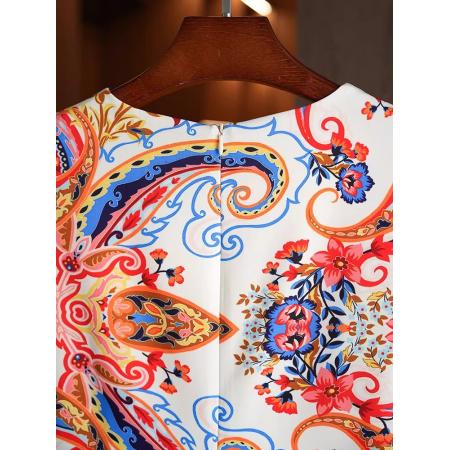 BY11373# 复古田园风花色小裙子夏季绝美漂亮休闲短袖T恤连衣裙 服裝批發女裝批發服飾貨源